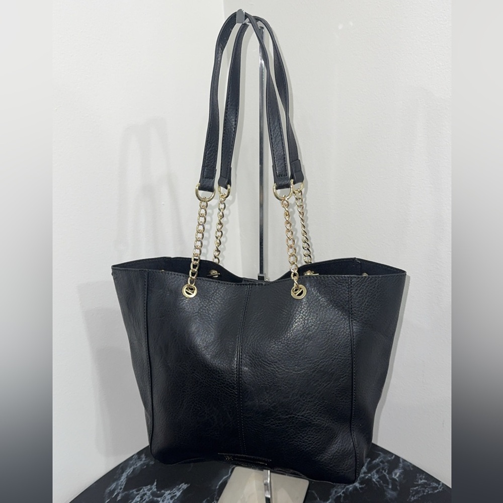 INC INTERNATIONAL BAG TOTE BLACK CONCEPTS KORRA FAUX LEATHER SHOPPER AUTHENTIC